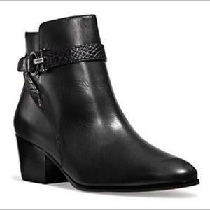 COACH A00243 Paulina Calf Leather Black Boots